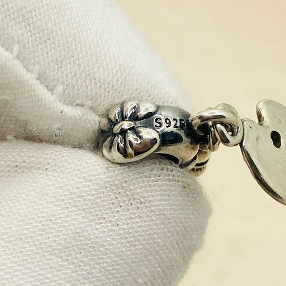 EUC Pandora 791268CZMX Sterling Silver Artist Palette Dangle Bead w/ CZ's - Picture 8 of 9